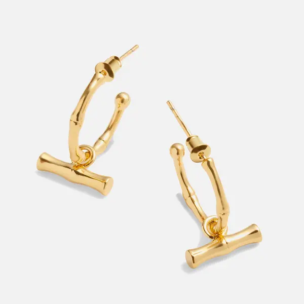 Katie Loxton Womens Bamboo Hoop Earrings - Gold