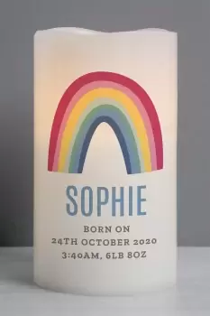 Personalised Rainbow LED Candle