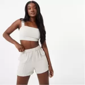 Jack Wills Ruched Strap Crop Top - White