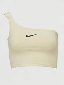 Nike Nsw Swoosh Aysymmetric Crop Tank Top - Off White