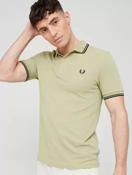 Fred Perry Twin Tipped Polo Shirt - Sage Green, Sage Green, Size S, Men