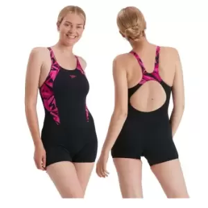 Speedo Hyperboom Splice Muscleback Legsuit Black/Pink 40"