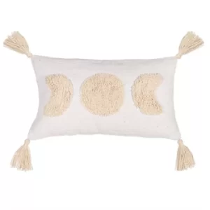 Sass & Belle Moon Phases Tufted Cushion White