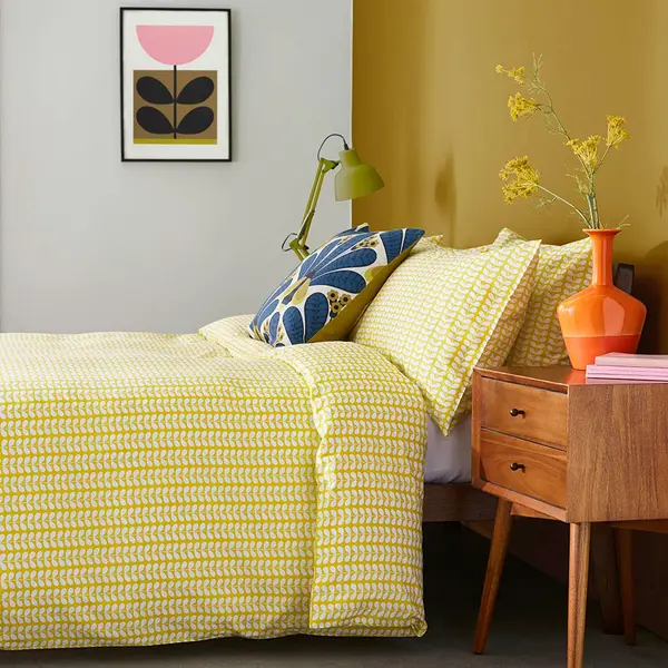 Orla Kiely Tiny Stem Duvet Set, King, Yellow