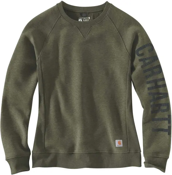 Carhartt Clarksburg Crewneck Ladies Sweatshirt, green, Size M for Women