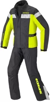 Spidi Touring Rain Kit Two Piece Motorcycle Rain Suit, black-yellow, Size 2XL, black-yellow, Size 2XL