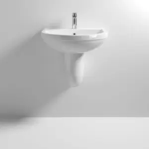 Nuie - Ivo Basin and Semi Pedestal 555mm Wide - 1 Tap Hole