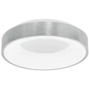 Merano - Bancroft 38cm Integrated LED Semi Flush Light Brushed Silver Aluminium LED 30W 1950Lm 3000K