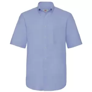 Fruit Of The Loom Mens Short Sleeve Oxford Shirt (S) (Oxford Blue)