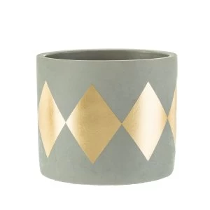 Sass & Belle Dina Gold Dip Cement Planter