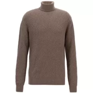 Boss T-Larico Roll Neck Jumper - Brown