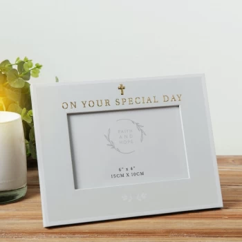 6" x 4" - Faith & Hope Photo Frame - On Your Special Day