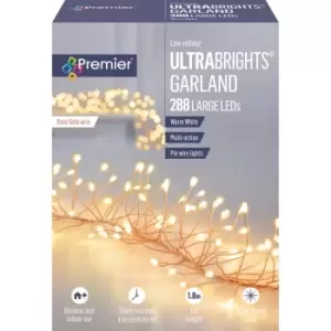 Premier Decorations 288L Multi Action Rose Gold Ultrabright Warm White LED Garland With Timer