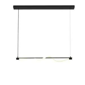 Serpent 1 Light LED Convertible To Semi Flush Pendant, Black, Acrylic 2700K