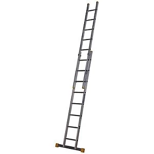 Werner D Rung 2 Section High Grade Aluminium Extension Ladder - Max Height 4.08m