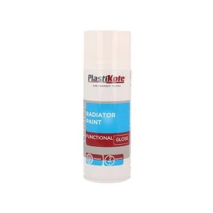 PlastiKote Trade Radiator Spray Paint Gloss White 400ml