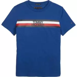 Tommy Hilfiger Boys Stripe Logo T-Shirt - Blue