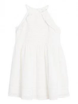 Mango Girls Broderie Strappy Dress - White