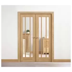 Lincoln Internal Glazed Unfinished Oak Room Divider - 1246 x 2031mm