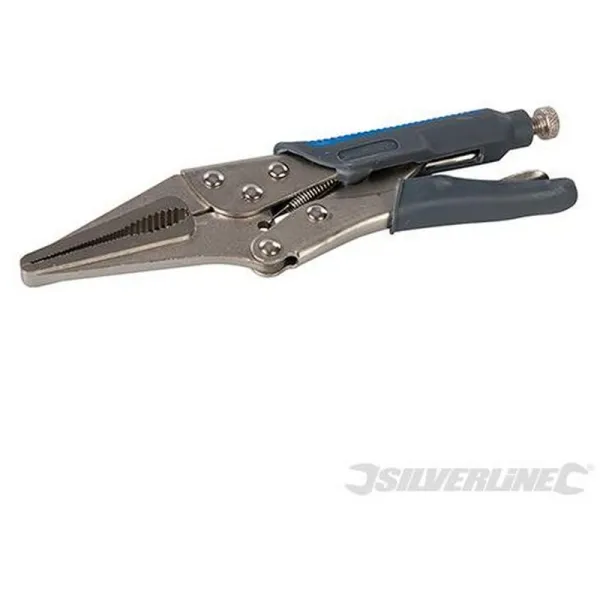 Silverline Self Locking Soft-Grip Long Nose Pliers - 165mm