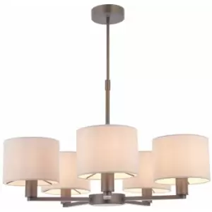 Loops - Ceiling Pendant Light Antique Bronze Plate & Marble Fabric 5 x 40W E14