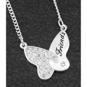 Butterfly Jigsaw Silver Plated Necklace Friends