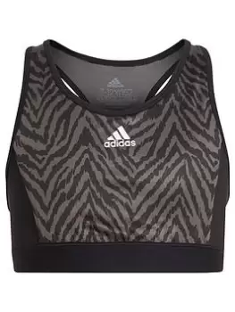 adidas Junior Girls Sea Woven Bra - Black/Grey, Size 9-10 Years, Women