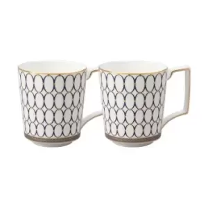 Wedgwood Renaissance Gold Mugs 0.35ltr Set of 2 - Blue