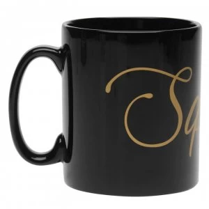 Uncut Fancy Dress Bridal Mug - Black Sq