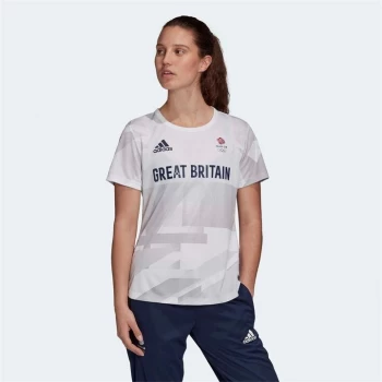 adidas Team GB HEAT. RDY Ladies T Shirt - White/Grey