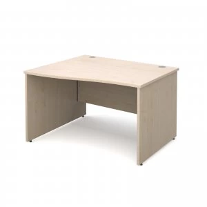 Maestro 25 PL Left Hand Wave Desk 1200mm - Maple Panel Leg Design