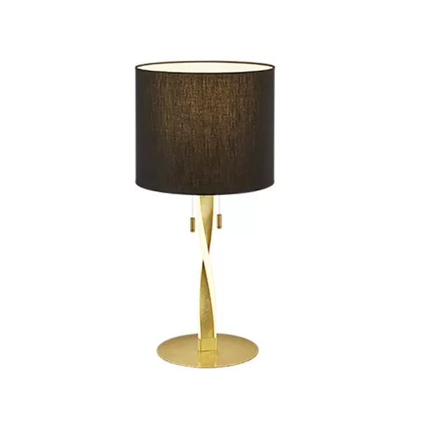 Nandor Modern 2 Light Table Lamp with Round Shade Gold 3000K