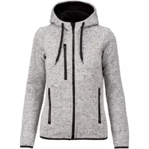 Proact Womens/Ladies Heather Hooded Jacket (M) (Light Grey Melange)