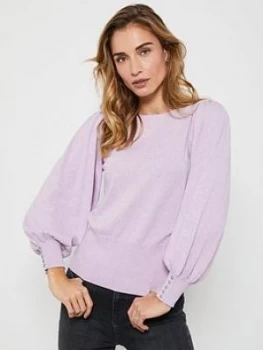 Mint Velvet Scoop Neck Jumper - Lilac, Light Purple Size M Women