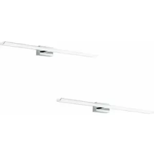 Loops - 2 pack Wall Light Colour IP44 Bathroom Chrome Shade White Plastic LED 21W Incl