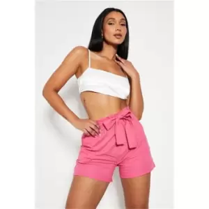 I Saw It First Hot Pink Belted Shorts - Pink