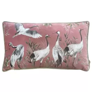 Orient Cranes Cushion Blush, Blush / 30 x 50cm / Polyester Filled