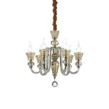 Strauss 6 Light Chandelier Rose Gold Finish, E14