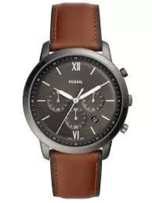 Fossil Mens Neutra Chronograph Amber Leather Watch - Brown