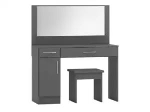 Seconique Nevada Matt Grey 2 Drawer Dressing Table and Stool