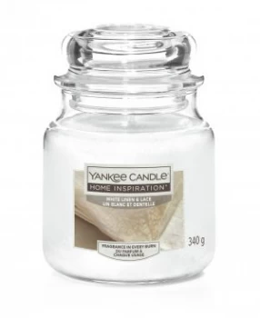 Yankee Candle Medium Jar Candle - White Linen and Lace