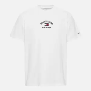 Tommy Jeans Mens Timeless Logo T-Shirt - White - XL