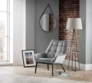 Julian Bowen Lucerne Grey Velvet Accent Chair