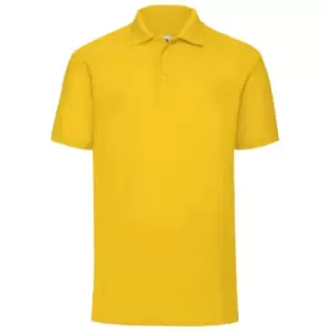 Fruit Of The Loom Mens 65/35 Pique Short Sleeve Polo Shirt (2XL) (Sunflower)