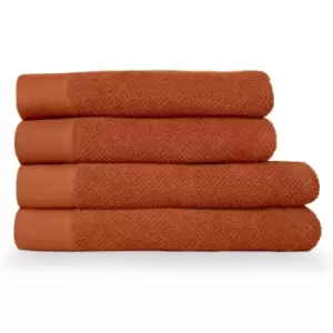 Textured Weave 4 Piece Bath Towel/Sheet Towel Set Pecan