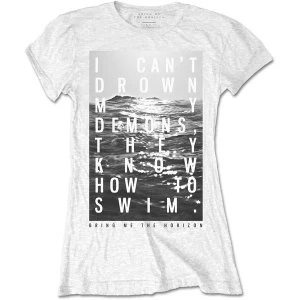 Bring Me The Horizon - Demons Womens Large T-Shirt - White