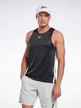 Reebok Workout Ready Mesh Tank Top, Black, Size L, Men