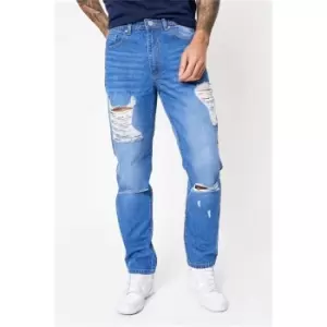 I Saw It First Mid Wash Tapered Rigid Jeans - Grey