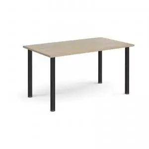 Rectangular Black radial leg meeting table 1400mm x 800mm - barcelona