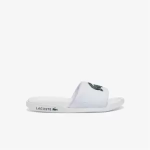 Lacoste Mens Croco Dualiste Synthetic Logo Strap Slides Size 9 UK White & Dark Green